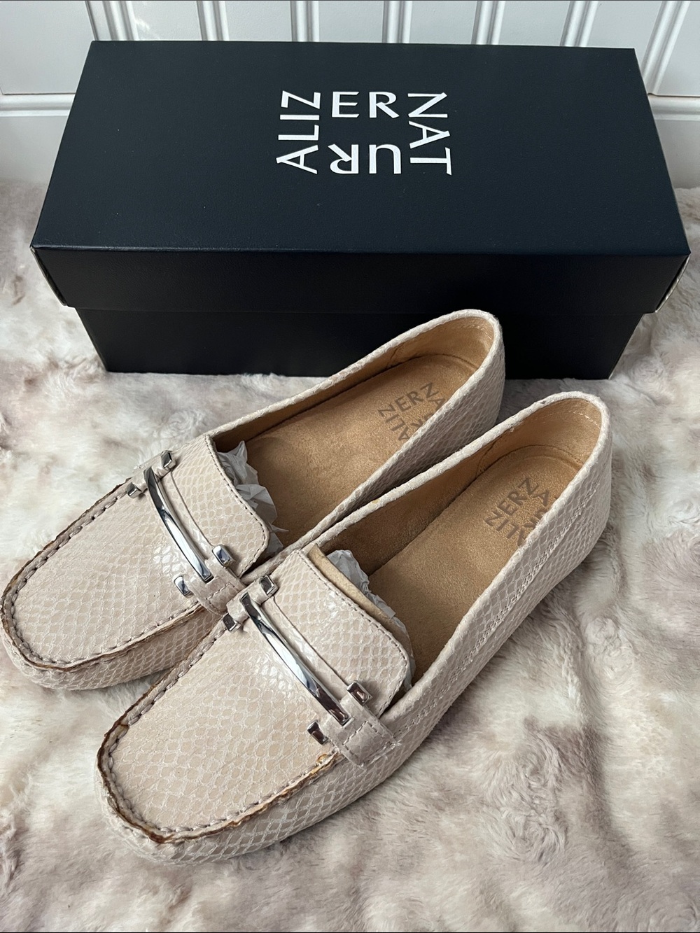 Naturalizer Women's Moccasin Loafers, Gabriella, Marble Snake Texture